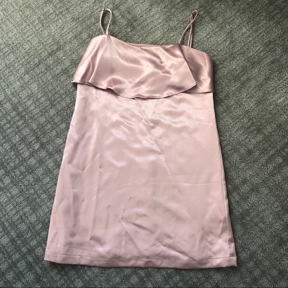 URBAN OUTFITTERS Pink Ruffle Satin Slip Dress - Picture 2 of 4